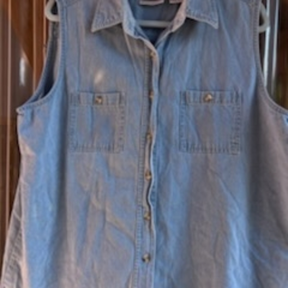 Bill Blass Light Blue Denim Top